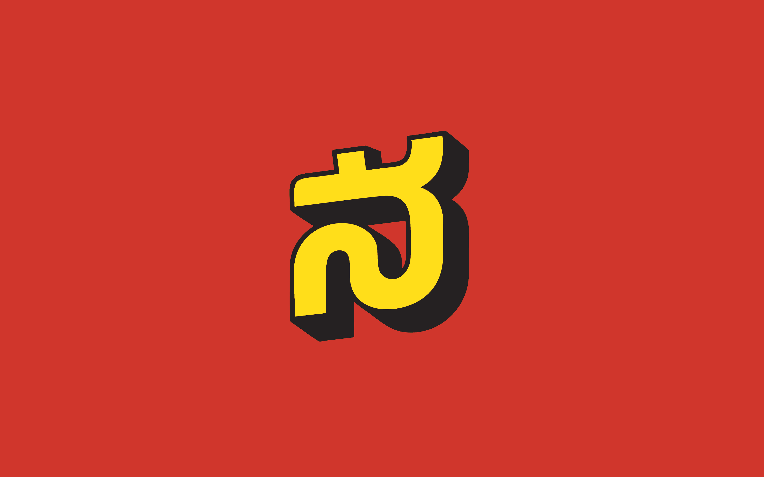 Final Nammatales brand mark — a stylised Kannada ನ letter in red orange with a black drop shadow, set on a cream yellow background